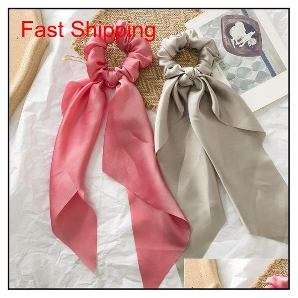 

long ribbon scrunchie stretch headbands scrunchies women elastic hair bands girls hair ties solid satin hair accessories cs9jr nqtsw u 4pfxe