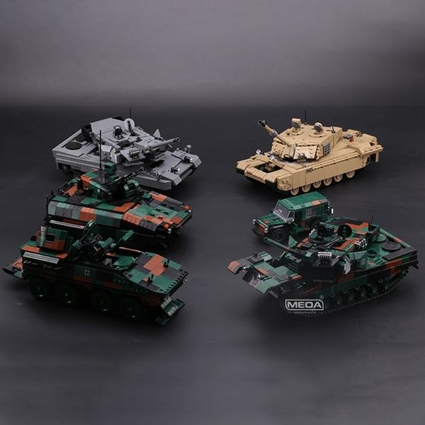 A nova arma técnica militar Exército Alemão 88 Tank Transportadora Cheetah M113 Blocos de Construção de Carro Blocos WW2 Tijolos Brinquedos Pré-venda LJ200928