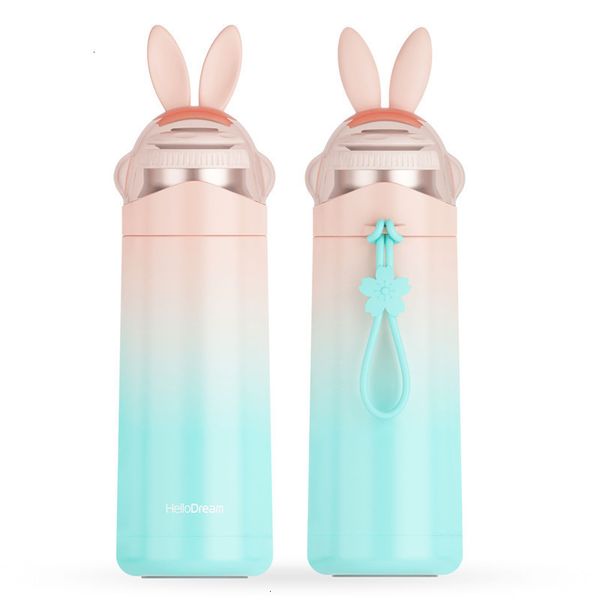 

student girl bottle 350ml rabbit cap sport water bottles stainless steel insulated vucuum mug with rope 4 ni6ax