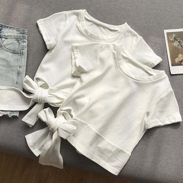 

2020 summer korean round neck short sleeve solid color simple pullover pullover t-shirt fashion new casual 5.12 ylg2h, White