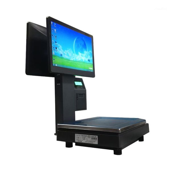 

pc based scale system dual 15.6" screen cash register retail balance with thermal printer one touch panel all in one1