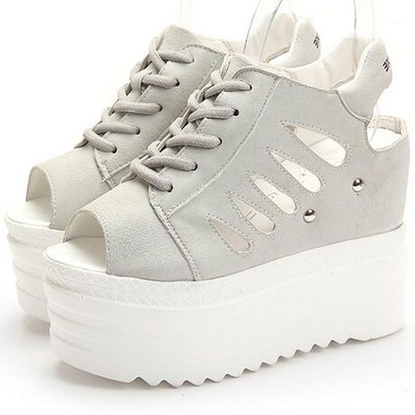 

creepers hollow out gladiator sandals silver women ankle boots casual shoes woman summer slip on flats1, Black