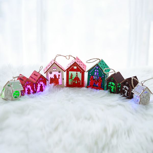 

nordic snow table decoration tree house christmas small gift