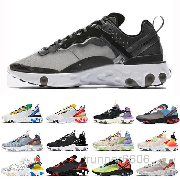 

2021 react vision element 55 casual shoes tour yellow black iridescent light orewood brown mens womens trainers sneakers kk6n