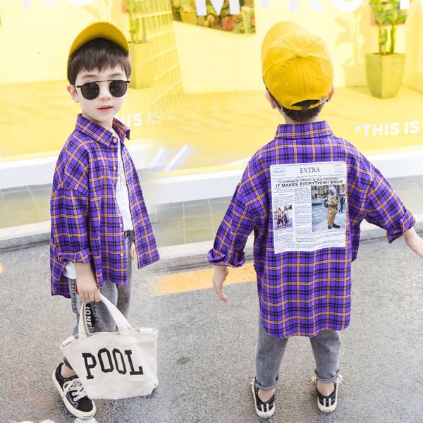 

and loose plaid autumn long sve children's korean boys' baby spring casual inch shirt, White;black