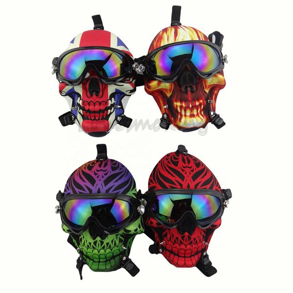 Máscara de gás Bongo Bong Silicone Tubs Skull Máscara Tubos com Sun Glasse Oil Plates Burner Oil Multifounctions fumando dab máscara de máscara