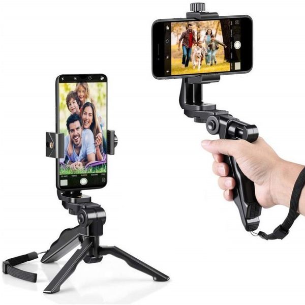 

youtube video standhandheld grip stabilizer tripod selfie stick handle clip holder for ios android phone
