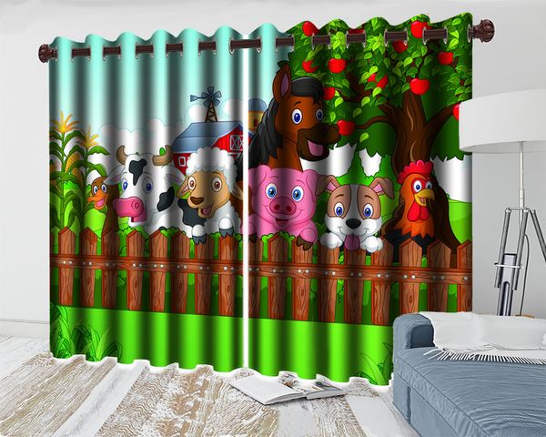 

child bedroom blackout 3d curtain cartoon animal 3d curtains beautiful and practical 3d digital printing curtains