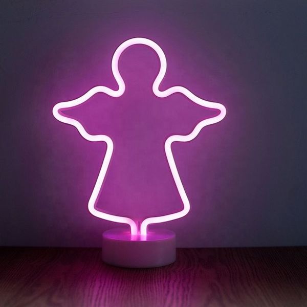 

neon table abajur night light led night lamp flamingo angel heart battery operated for home wedding christmas decoration