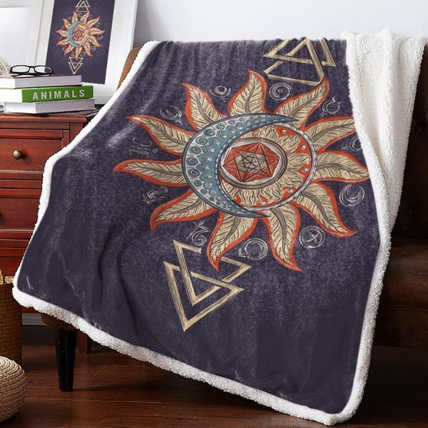 

blankets planet moon sun symbol retro warm soft blanket office sofa plush bedspreads quilt drop ship1