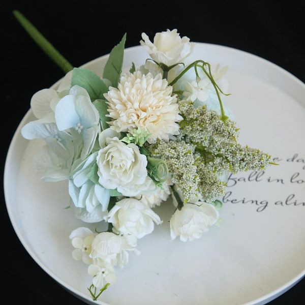 

10 pcs/lot factory source ins style artificial flowers hydrangea wedding bouquet for home decoration wedding wall