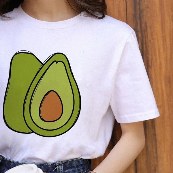 

ZOGANKIN Avocado Harajuku Kawaii Cartoon T Shirt Women Ullzang Small Fresh T-shirt 90s Graphic Fashion Tshirt All-matched Tops #aA7l, White