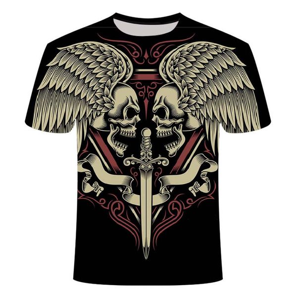 

2020skull skeleton punk rock gun vintage men clothing 3d print shirts humor aesthetic graphic men clothing