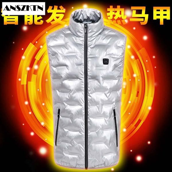 

new heated heating vest men heated jacket winter fishing hunting vest tactical jacket usb outdoor veste chauffante, Black;white