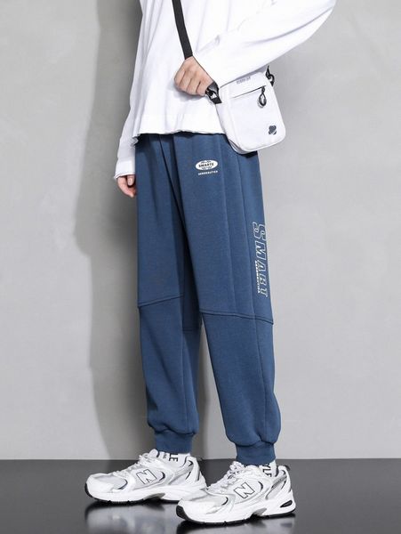 

men letter graphic sweatpants f0w8#, Black