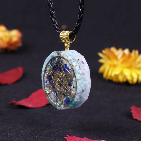 

orgonite energy crystal pendant resin jewelry handcraft pendant gathering wealth brings good luck woman necklace 200929, Silver