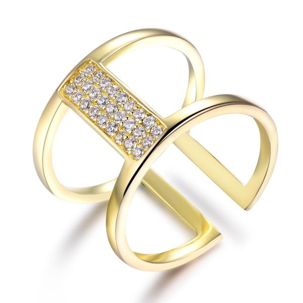 

style lin 2020 new european and american ornament s925 sterling silver wide inlaid zircon female ring adjustable opening fashion design