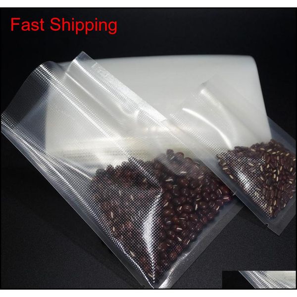 

bean food storage bag 100pcs transparent plastic vacuum bags embossing heat sealed one side emboss delicatessen f qylzch lipper