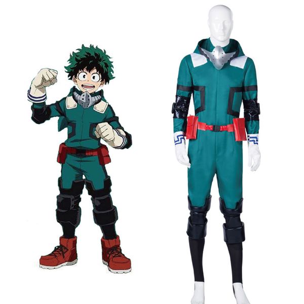

anime costumes anime my hero academia boku no hero academia midoriya izuku deku cosplay costume battle suit men jumpsuit carnival full set w, Black