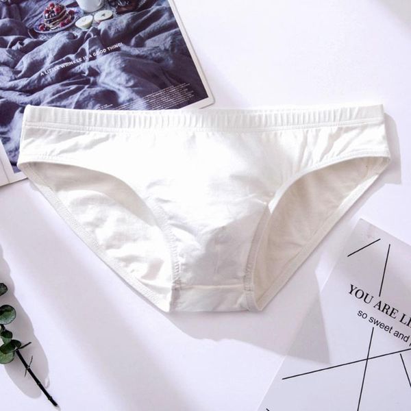

men's briefs comfortable underwear breathable low-rise u-convex briefs solid color pouch panties male underpants1, Black;white