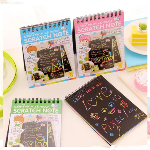 

sketchbook scratch note drawing diy notebook scratchbook kids party gift creative imagination development toy epacket free, Purple;pink