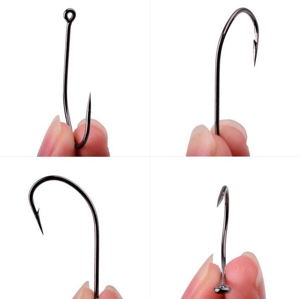 

100 / 30 pcs box fishing hooks set single circle fishhook fly fishing carbon steel jig barbed carp hook sea tackle acc jlluhg