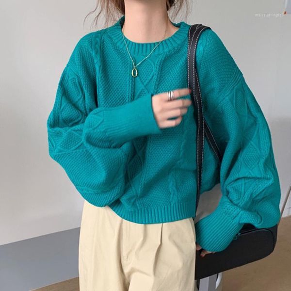 

women's sweaters women's loose sweater fashion autumn round neck long sleeve pullover casual female solid color short bottom 1, White;black