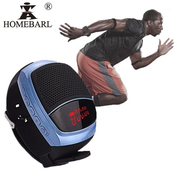 

portable speakers homebarl b90 running wrist hand buetooth watch loudly speaker sports music fm radio support 8gb 16gb tf memory card pk u6