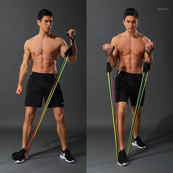 

resistance bands upgraded 11 piece fitness tension rope elastic latex suit belt1