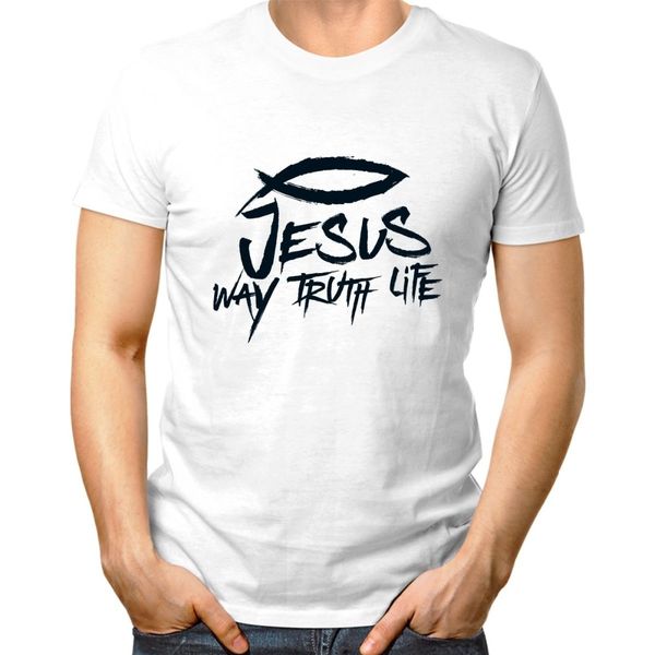 

jesus christ way truth life fish bible christian t shirt white fashion short sleeve print your own t shirt sport hooded sweatshirt hoodie