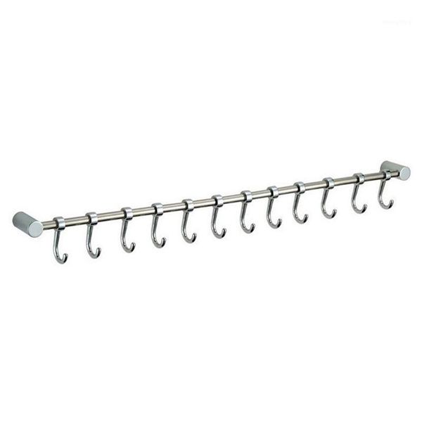 

abss-12 hooks kitchen utensil cupboard wall hanging rail rack bathroom holder tool1