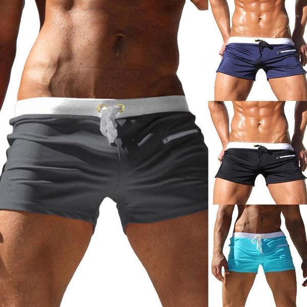 

men board shorts solid color swimming trunks drawstring pockets slim fitted beach shorts swimwear1, White;black