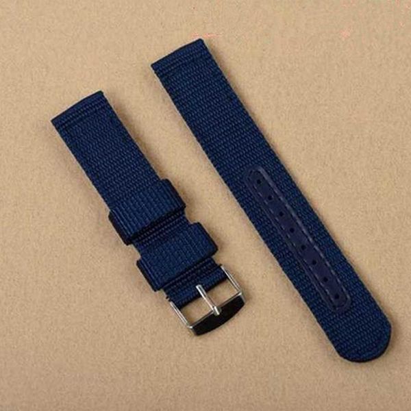 

mr black green водонепроницаемая ткань нейлоновый ремешок 22 мм со стальной серебряной пряжкой спортивные наручные часы ленты 18 мм 20 мм 22