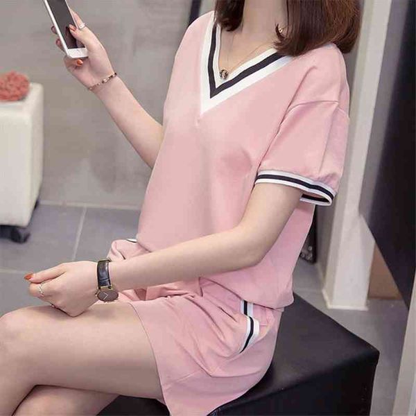 

sweat suits women summer korean fashion short-sleeved shorts outfits loose trend casual woman two-piece set, Gray