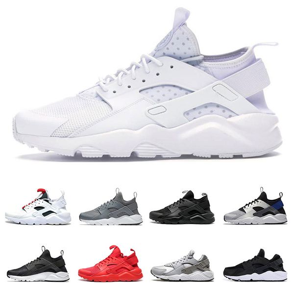

huarache 4.0 1.0 classical triple white black red grey mens running shoes womens huaraches sports sneakers trainers size 36-45, White;red