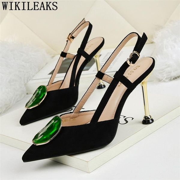 

valentine shoes luxury heels slingback party shoes for women high heels pointed extreme high dress women, Black