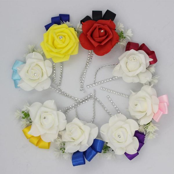 

decorative flowers & wreaths 1 pieces man boutonniere for groom groomsman pe rose flower wedding suit corsage accessories pin brooch decorat
