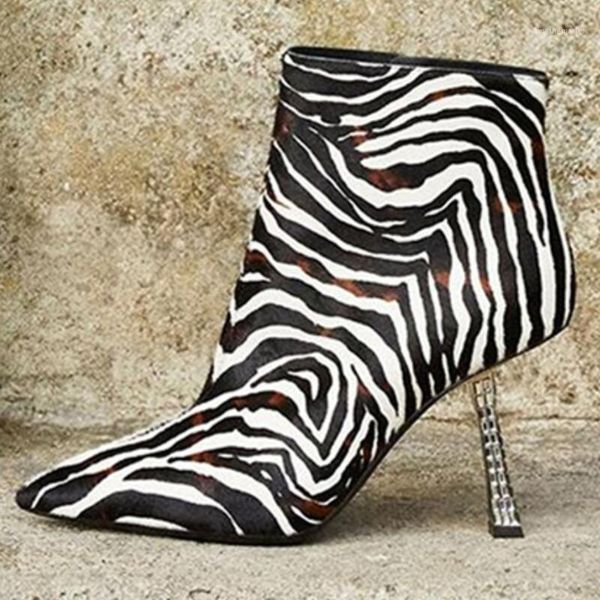 

stripe botas mujer 2020 winter boots women crystal heels ankle boots high heel bota feminina shoes women botines mujer1, Black