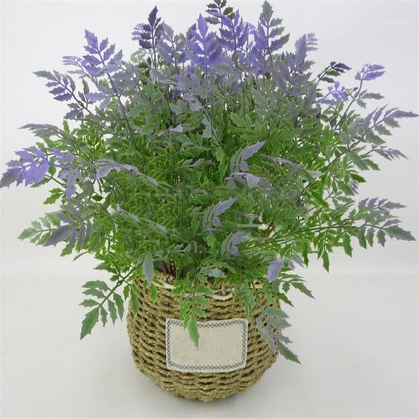 

decorative flowers & wreaths artificial fern plant romantic purple grass plastic fake for wedding home garden office deskdecoration1