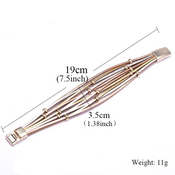 

gold for silver beads leather bracelets handmade women men fashion multiple layers charm wrap bracelet bangle wholesale jewelry gift, Black