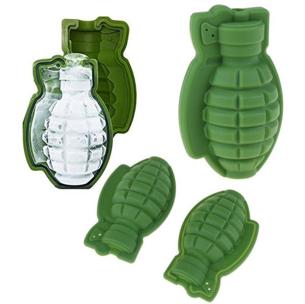 

creative 3d grenade shape mold tray ice cream maker party bar drinks whiskey wine ice maker silicone bar accessories gift