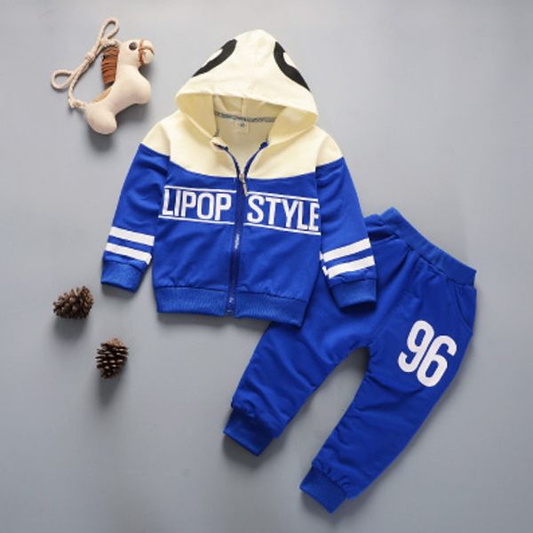 

spring autumn children cotton tracksuit baby boys girls zipper hoodies pants 2 pcs/sets infant fashion twinset toddler clothes y200325, White