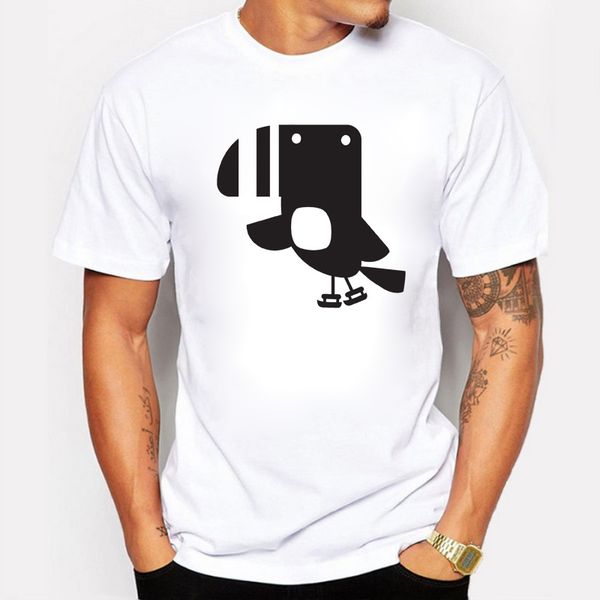 

новый летний mens симпатичный мультфильм дятел printed crewneck с коротким рукавом swag тройники для прохладный одежда спорта толстовка с ка