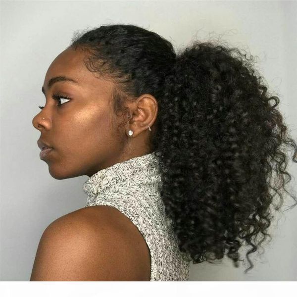 

fashion hair accessories high sports ponytail hairpieces afro kinky curly drawstring ponytails for black women hair extensions 140g