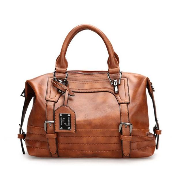 

barhee new luxury women tote bags oil pu leather handbags boston famous brands shoulder bags for ladies motorcycle