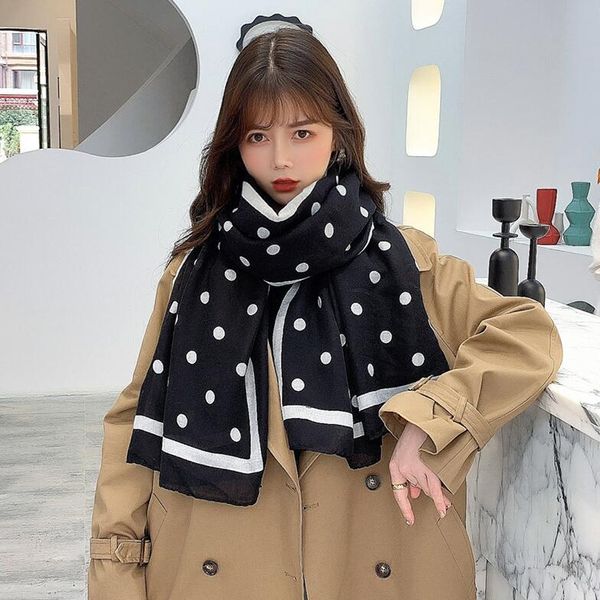 

платки для зимы женщин пашмины шарф dot печати моды дамы аксессуары теплый прочистки шарф шарфы палантины бутик оптовой cz101303, Red;brown