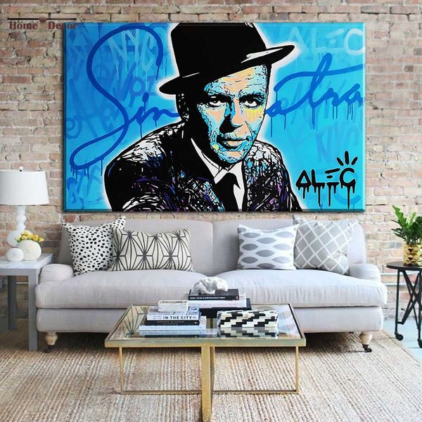 

alec monopoly graffity art sinatra home decoration oil painting on canvas wall art canvas pictures for wall decor 201009