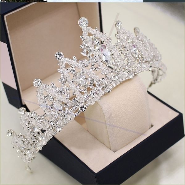 

evening diamond white sand luminous high grade yellow headdress bridal dress korean style crown box, Silver