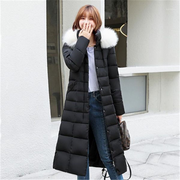 

x-long 2020 new arrival fashion slim women winter jacket cotton padded warm thicken ladies coat long coats parka womens jackets51, Black