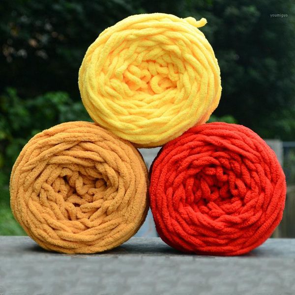 

diy soft knitting chunky towelling wool ball skein scarf yarn pure color cute 100g #804651, Black;white